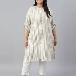 aurelia Striped Straight Kurta with Roll-Up Sleeves-picture-34