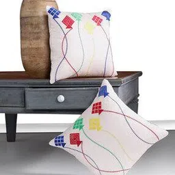 alina decor Set of 2 Embroidered Cushion Covers- 16"x16 "-picture-37