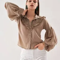 boons n perkks Women Regular Fit Shirt with Cuffed Sleeves-picture-37