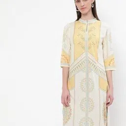 aurelia Floral Straight Kurta with Band Collar-picture-36