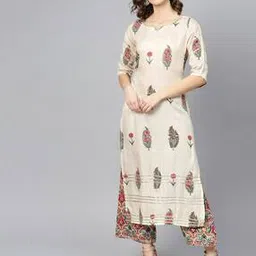 ives Printed Straight Kurta Suit Set-picture-17