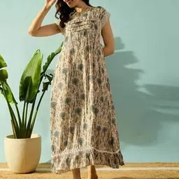 the kaftan company Women Floral Print Nightie with Short Sleeves-picture-20