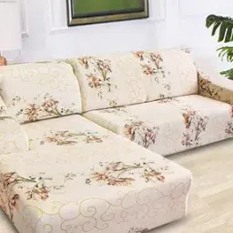 house of quirk 2-Piece Floral Print 3-Seater Elasticated L-Shape Sofa Cover-picture-17