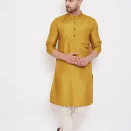 even Mandarin Collar Long Kurta with Patch Pocket-picture-14