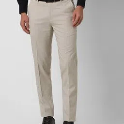 peter england Men Checked Mid-Rise Formal Trousers-picture-51