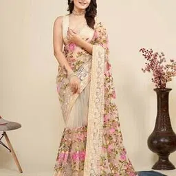 ekasya Women Embroidered Saree with Contrast Border-picture-37