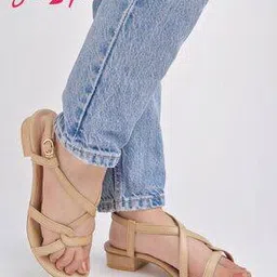 shoetopia Women Chunky Heeled Sandals with Buckle Fastening-picture-16