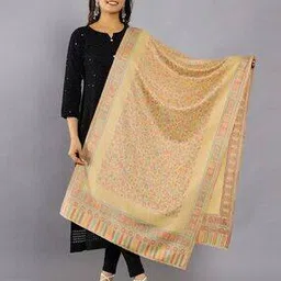 handicraft-palace Women Floral Woven Stole with Fringed Hem-picture-26