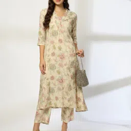 avaasa mix n' match Women Floral Print A-Line Kurta image 1
