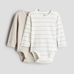 h&m Pack of 3 Cotton Stripes Bodysuit-picture-45
