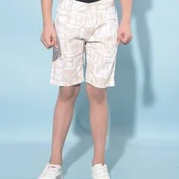 Boys Geometric Print Regular Fit Flat-Front Shorts-image-40