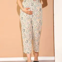 moms maternity Women Floral Print High-Rise Pants-picture-14