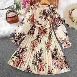 white world Girls Printed Fit & Flare Dress-picture-29
