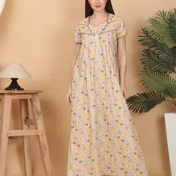 sweet dreams Women Floral Print Square-Neck Nighti-picture-21