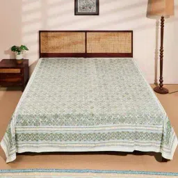 fabindia Cotton Printed Bed Cover- Double image 1