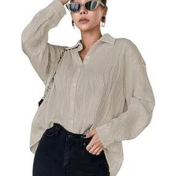 kashianxstyle Women Ribbed Regular Fit Shirt with Spread Collar-picture-37