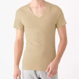 muji Complete Seamless V-Neck T-Shirt-picture-46