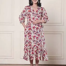 secret wish Women Floral Rayon Maternity Dress-picture-43
