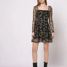 calvin klein jeans Floral Print Fit & Flare Dress with Slip-picture-47