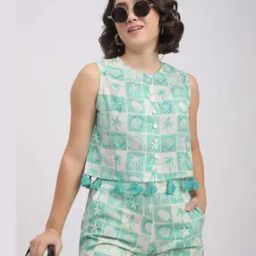 r&b Women Slim Fit Micro Print Top-picture-17