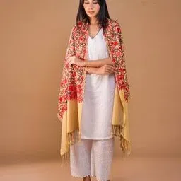 swi stylish Women Embroidered Stole with Tassels-picture-47