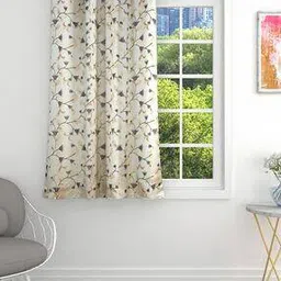 the conversion Premium Imported Poly-Blend Fabric Eyelet Window Curtain - 5 Feet-picture-52