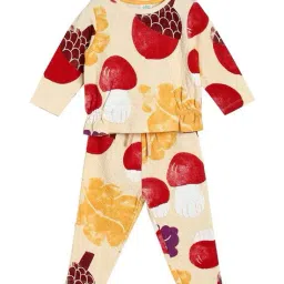 miniklub Girls Graphic Print Cotton Top & Pants Set image 1