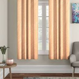 cortina eyelet curtain Pack of 2 Leaf Print Window Curtains-picture-33