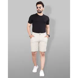 indiclub Men Flat Front Regular Fit Shorts image 1