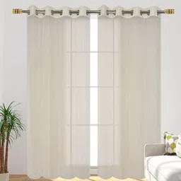homefab india Set of 2 Stripe Sheer Window Curtains-picture-33