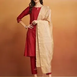 fabindia Women Zari Woven Dupatta with Tassels-picture-47