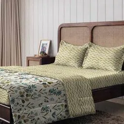 the happy pod 120 TC Chevron Print Double Bedsheet with Pillow Covers-picture-38