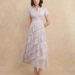 rareism Women V-Neck Fit & Flared Dress-picture-34