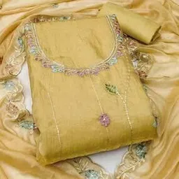 peachmode Women Floral Embroidered Unstitched Dress Material-picture-10