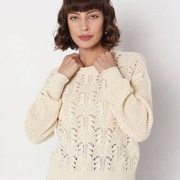 vero moda Knitted Round-Neck Pullover with Full Sleeves-picture-31