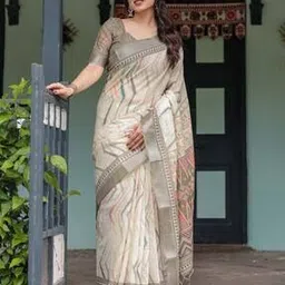 vj fashion Women Printed Saree with Contrast Border-picture-39