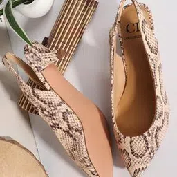 carlton london Women Snake Print Sling-Back Kitten Heels-picture-49