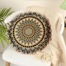 say Embroidered Cotton Round Cushion Covers Pack of 1-picture-28