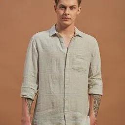thinc Men Regular Fit Shirt with Cuffed Sleeves-picture-42