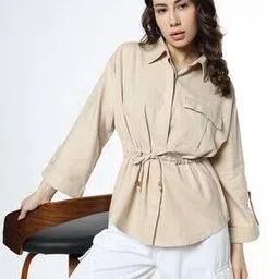 Women Regular Fit Shirt with Drawstring-image-56