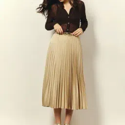 vero moda Women Accordian Pleated A-Line Skirt image 1