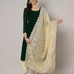 muffly Women Embellished & Embroidered Dupatta with Cut-Work Border-picture-52