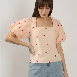 vero moda Women Embroidered Relaxed Fit Top image 1