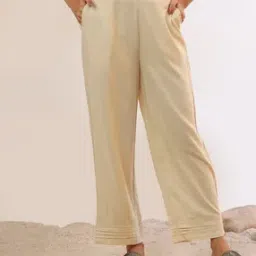 aurelia Women Straight Fit Palazzos with Insert Pockets-picture-45