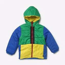 under fourteen only Colourblock Zip-Front Hooded Jacket-picture-35