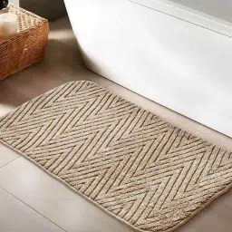 home centre Chevron Pattern Memory Foam Anti-Slip Bath Mat image 1