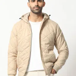 rare rabbit Men Regular Fit Hooded Jacket with Zip-Front Closure image 1