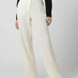 van heusen Flat Front Straight Fit Trousers with Fixed Waist image 1