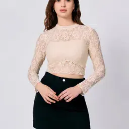 Women Lace Fitted Top-image-9