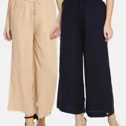 twin birds Women Pack of 2 Wide Leg Palazzos-picture-14